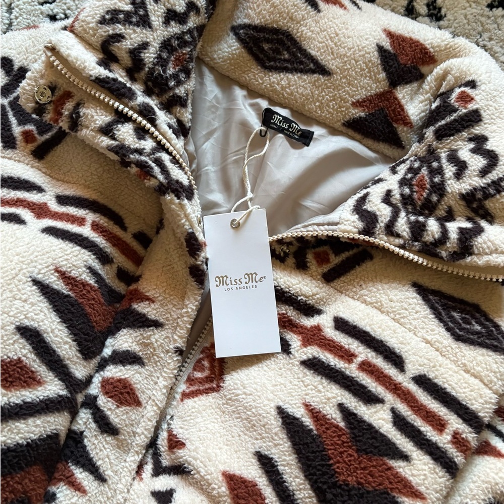 Miss Me Jean Southwestern Sherpa Jacket NWT - Picture 10 of 10